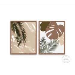 palm tree posters set of 2 digital prints,