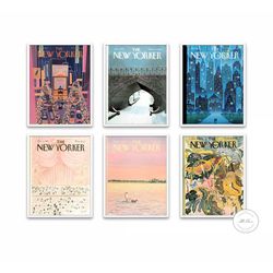 new yorker magazine cover poster set of 6