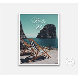 dolce vita capri poster instant download, pastel mediterranean