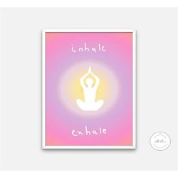 inhale exhale poster digital print, danish pastel, y2k,