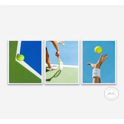 set of 3 tennis posters digital prints, grand