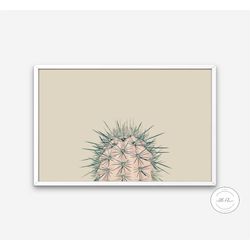 beige cactus wall art digital print, cactus poster,