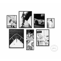 set of 8 fashion photography luxury gallery wall