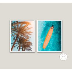surf poster set of two digital download, burnt