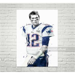 tom poster, canvas, football print, sports wall art,