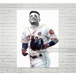 jose altuve houston poster, canvas, baseball print, sports