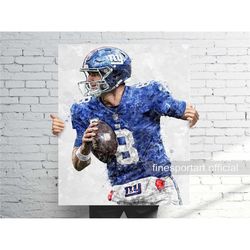 daniel jones new york poster, canvas wrap, football
