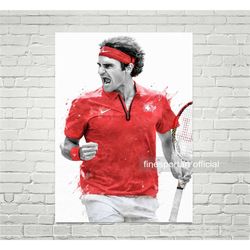 tennis poster, canvas, tennis print, sports wall art,