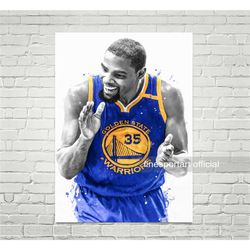 kevin durant golden state poster, canvas, basketball print,