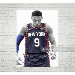 rj barrett new york poster, canvas, basketball print,