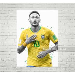 brazil national team poster, canvas, football print, soccer