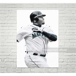 ken griffey jr poster, canvas, baseball print, sports
