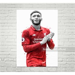 joe gomez poster, canvas, soccer print, sports wall
