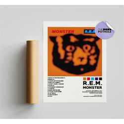 r.e.m. posters, monster poster, rem, monster, album cover