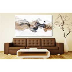 Japanese Landscape Painting of Abstract Mountain Canvas Wall