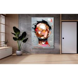 abstract canvas poster,abstract colorful face canvas wall art,