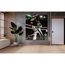 jaylen brown dunking over to kleber ,jaylen brown