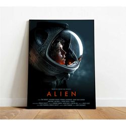 alien poster, canvas wall art, rolled canvas print,