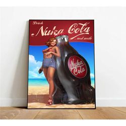 fallout, nuka cola poster, canvas wall art, rolled