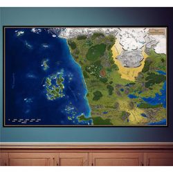 dungeons and dragons forgotten realms faerun map poster,