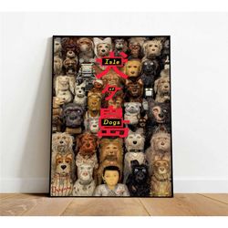 isle of dogs poster, canvas wall art, rolled