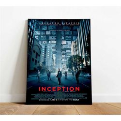 inception poster, canvas wall art, rolled canvas print,