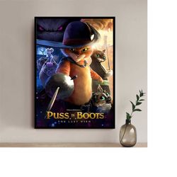puss in boots the last wish movie poster- high quality canvas art print - room decoration - art poster for gift