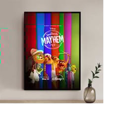 the muppets mayhem movie poster - high quality canvas art print - room decoration - art poster for gift