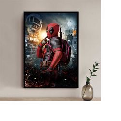 deadpool classic movie poster - high quality canvas art print - room decoration - art poster for gift