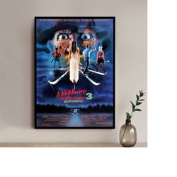 a nightmare on elm street movie poster - high quality canvas art print - room decoration - art poster for gift