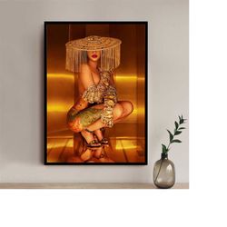 cardi b money music album poster - high quality canvas art print - room decoration - art poster for gift