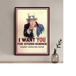 want you - u.s army - war propaganda poster - high quality canvas art print - room decoration - art poster for gift