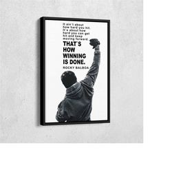 rocky balboa motivational quote canvas wall art home decor framed poster print