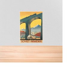 vintage travel poster of armenia, vintage travel print of soviet armenia, a4, a3, 12x16, 12x18,