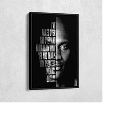 michael jordan face poster motivational quote canvas wall art home decor framed poster print