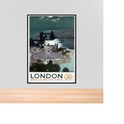 vintage travel british rail poster london, vintage british rail travel print of london, a4, a3, 12x16, 12x18, 5x7