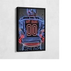 new york rangers jersey nhl neon personalized jersey custom name and number canvas wall art home decor framed poster man