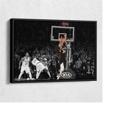 giannis antetokounmpo buzzer beater vs. knicks canvas wall art home decor framed poster print