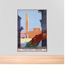 italy vintage travel poster, vintage travel print of siena italy, a4, a3, 12x16, 12x18,