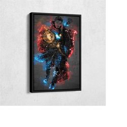 doctor strange poster neon splash marvel comics framed canvas wall art print home decor man cave gift