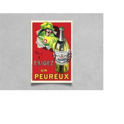 exigez un peureux henri le monnier c1925 poster print - vintage absinthe art - vintage liquor poster