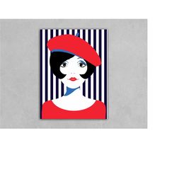 retro vintage 1960s stylish woman poster reprint home decor wall art office decor