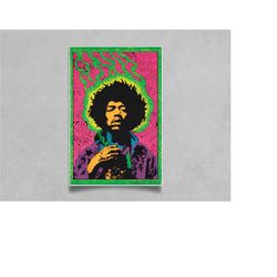 1960's jimi hendrix music poster reprint - psychedelic rock art print