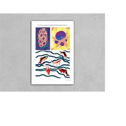 vintage art deco & art nouveau floral pattern, plate no. 6 poster reprint home decor wall art office decor