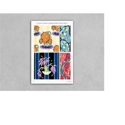 e.a. sguy art deco/art nouveau floral pattern no. 8 vintage poster reprint home decor wall art office decor