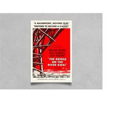 the bridge on the river kwai style a poster - classic war film, vintage artwork, david lean, alec guinness, academy awar