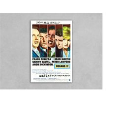 vintage oceans 11 1960 movie poster reprint, rat pack, frank sinatra, sammy davis jr., dean martin