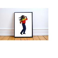 bob marley poster print. a4/a3, bob marley, marley, music, reggae, jamaica, art, pop art, poster