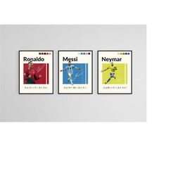 ronaldo, messi, neymar, poster, barcelona poster, soccer gift, sports poster, poster, soccer wall art, world cup