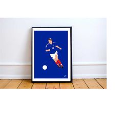 zidane france poster print. a4/a3, zidane, madrid, france, football, soccer, art, pop art, card, modern, poster